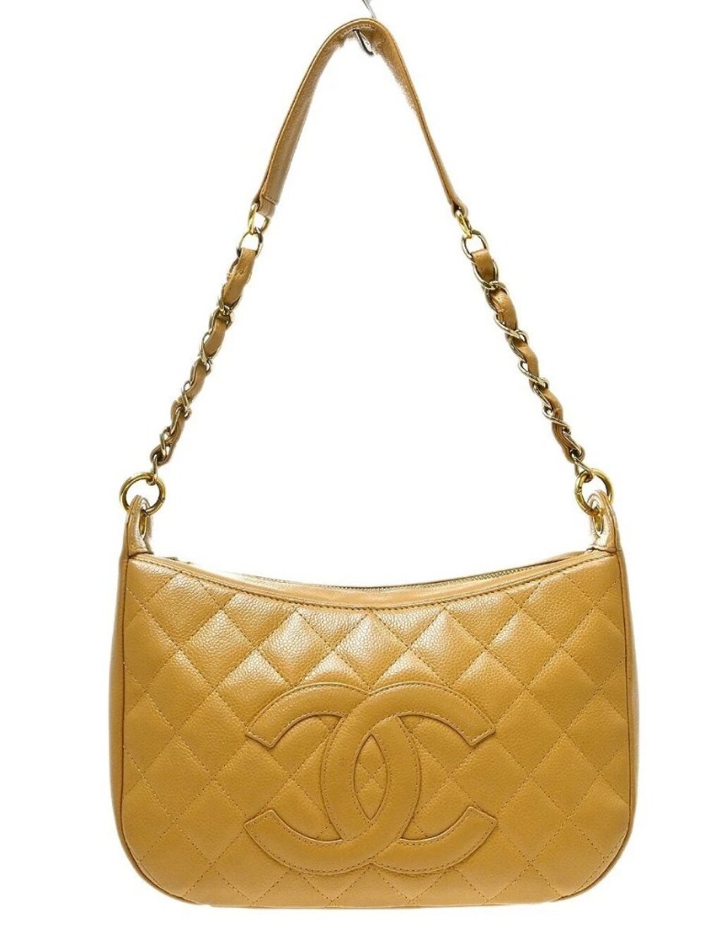 Chanel Beige Calfskin Hobo Handbag NQ11536